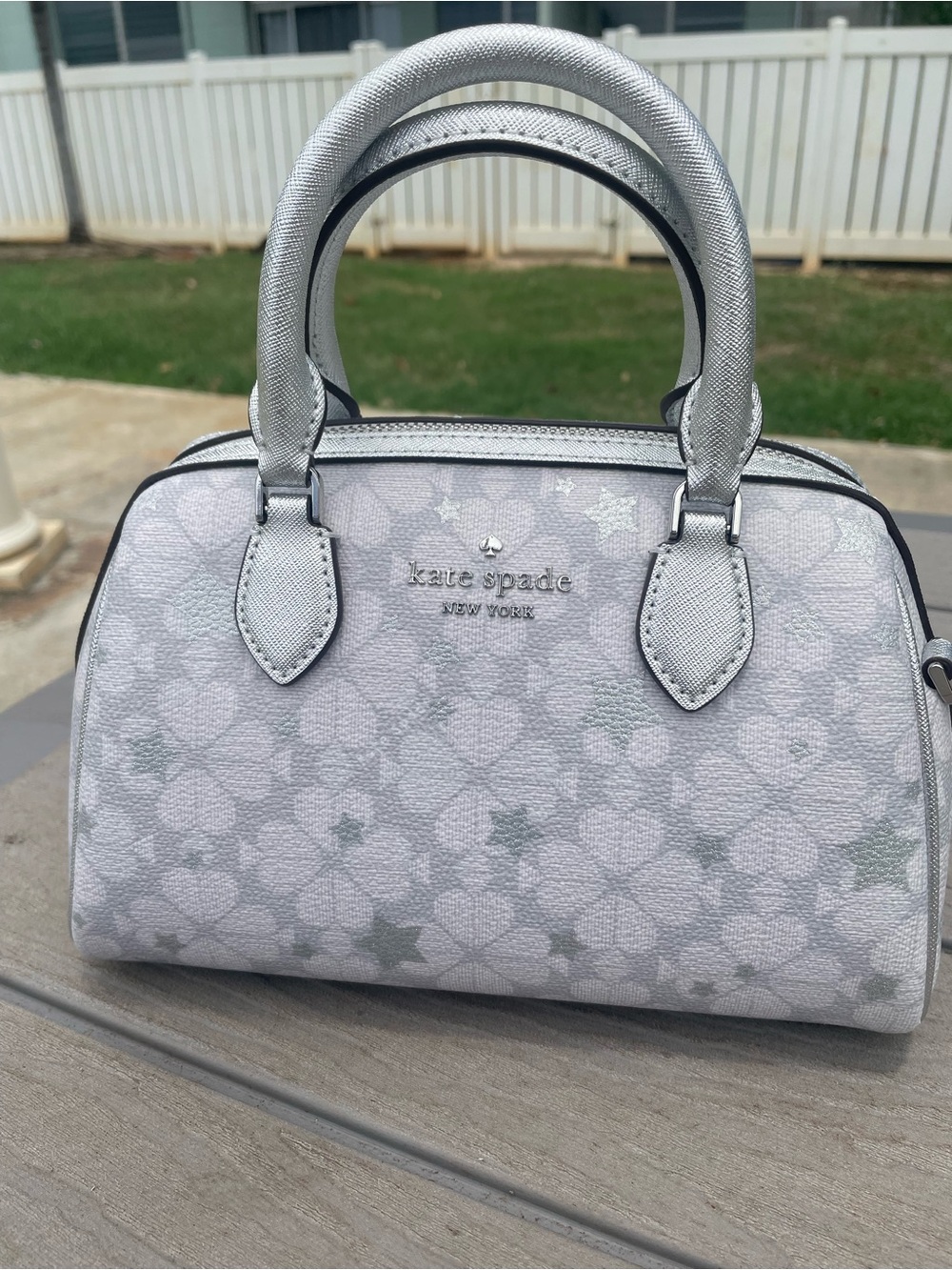 Kate Spade Flower of Platinum Satchel
